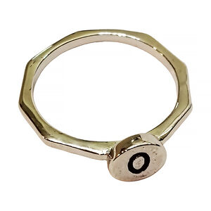 Silver Tone Octagon 'O' Initial Ring - Style 380